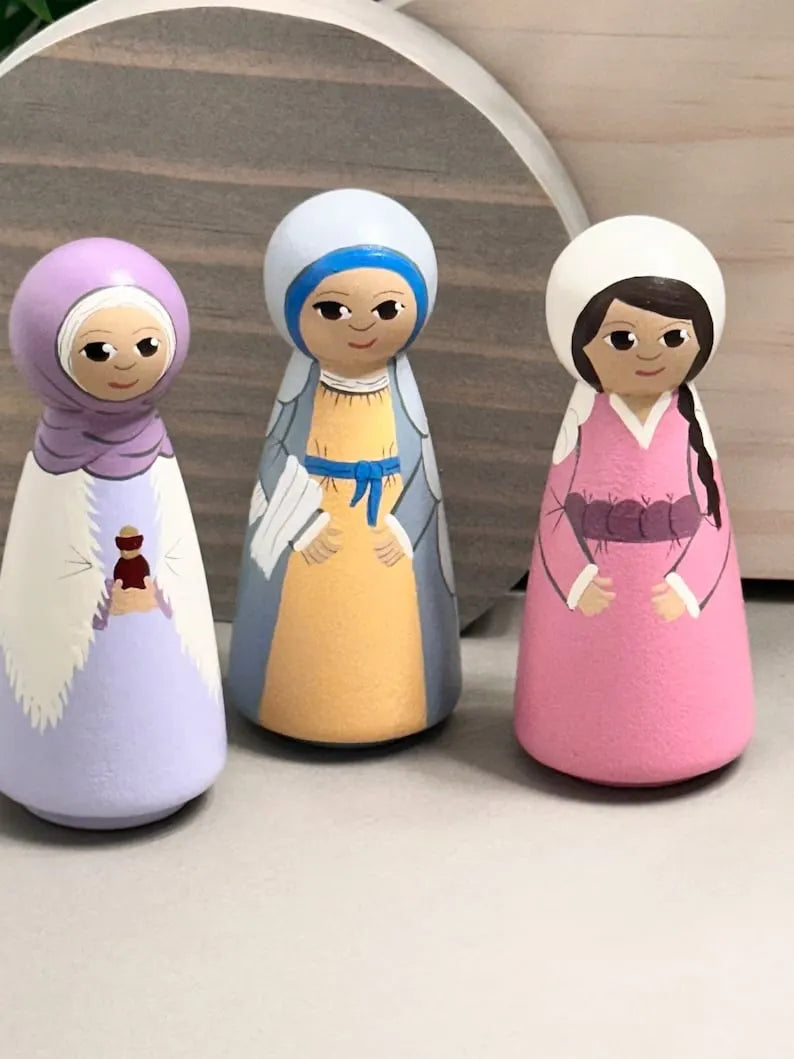 Easter early sale discount 49%---Wooden Easter Figurines Set