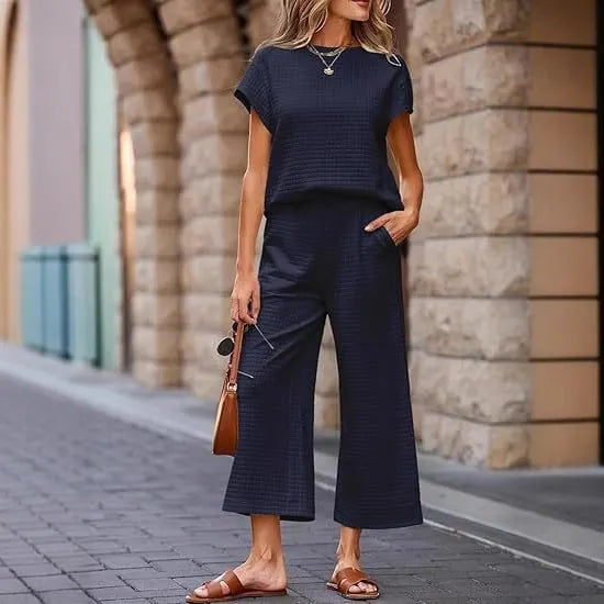 Women's Casual Textured Tops and Wide Leg Pants Lounge Sets (Buy 2 Free Shipping)