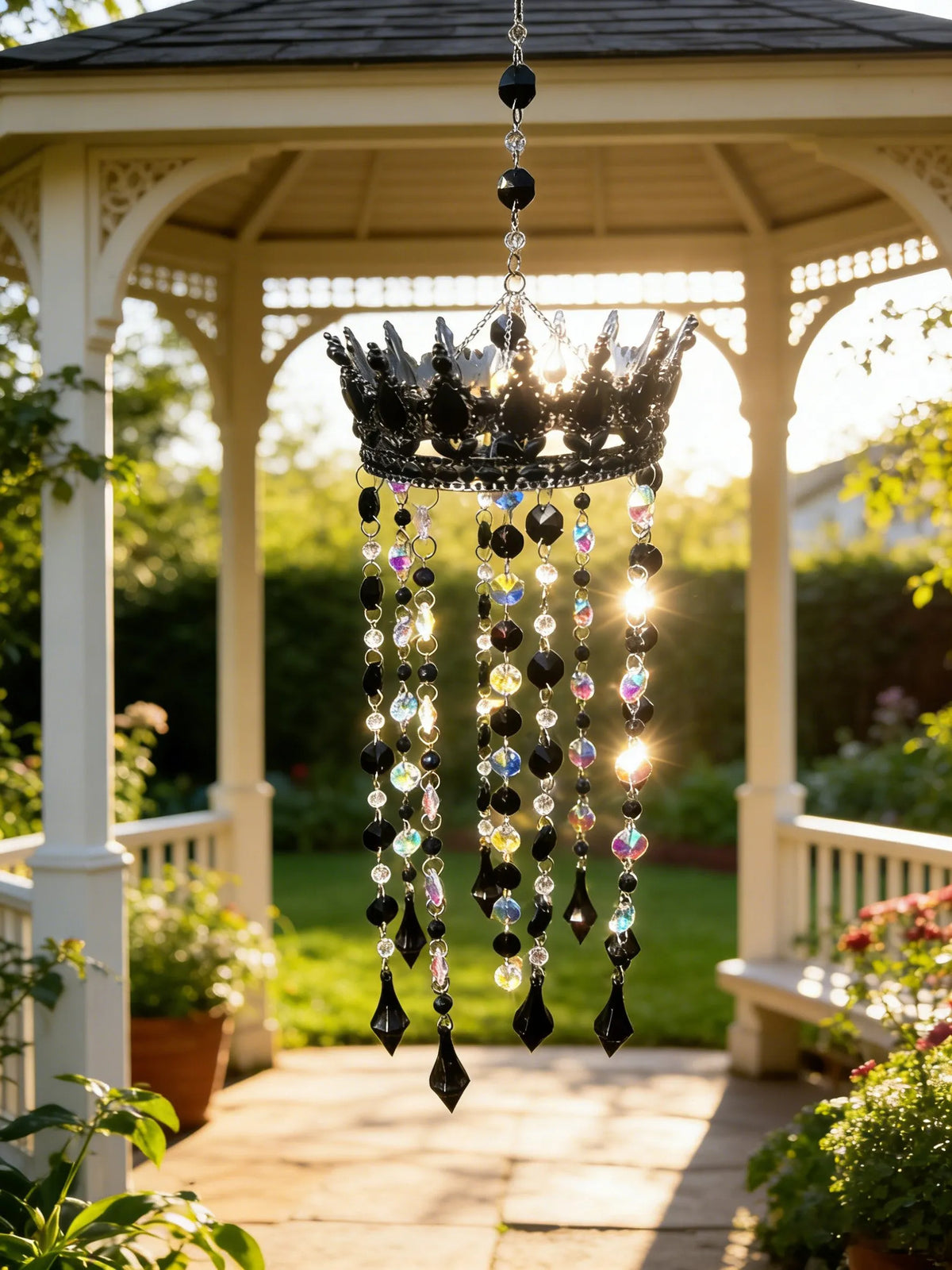 🔥Last Day 49% OFF - 🌈Handmade Crystal Crown Suncatcher – Rainbow Reflecting Window Decor