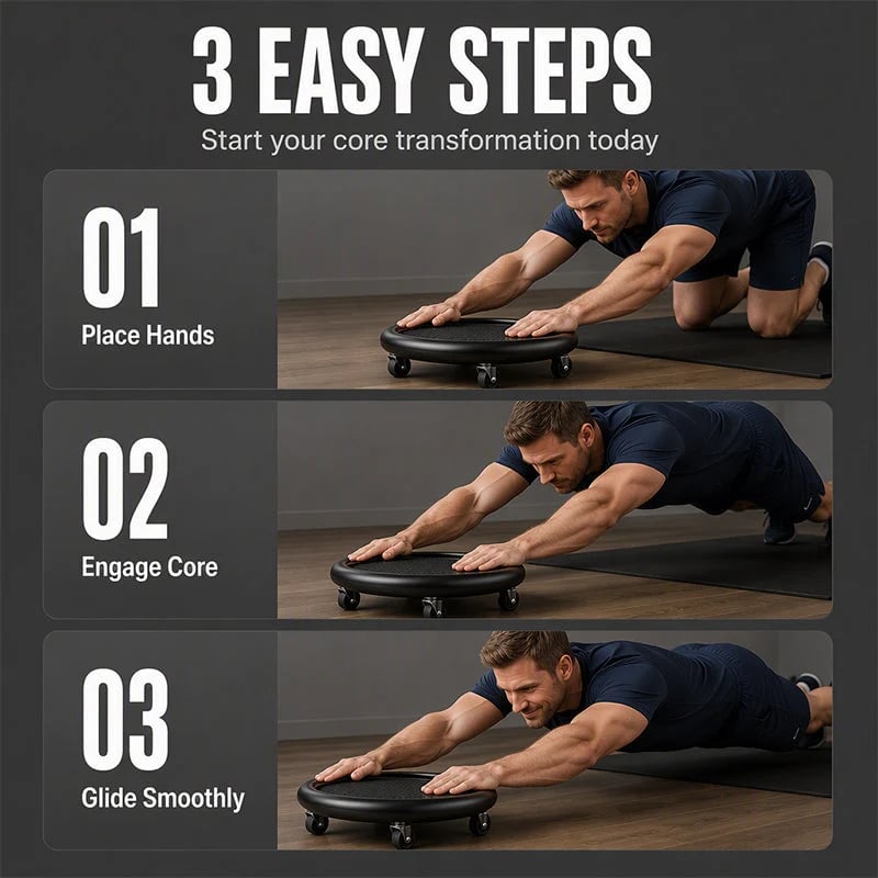 🎉Abdominal Roller Wheel Disc with Knee Mat – Stable 💪