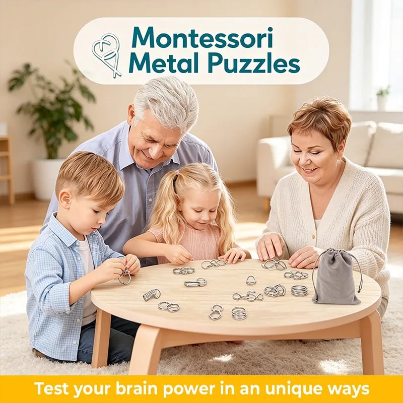🎉The Best Christmas Gift🎁 Metal Montessori Puzzle Solving