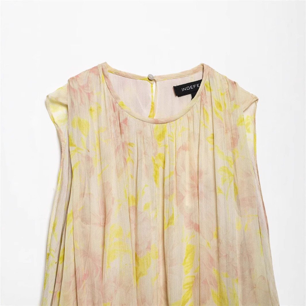 Puff Sleeve Asymmetric Hem Printed Shirt