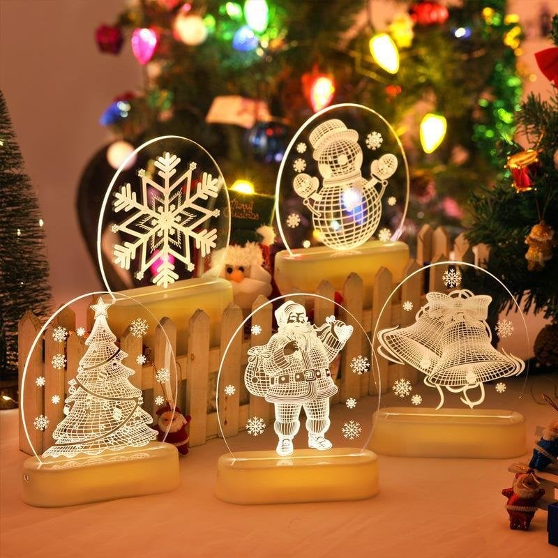 The New Santa Claus snowman Christmas Tree Lights bedroom decor night lights