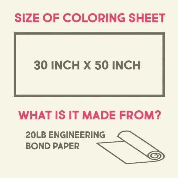 🌞 Giant Summer Activity Calendar Coloring Poster | 30×50 Inch Family Summer Planner
