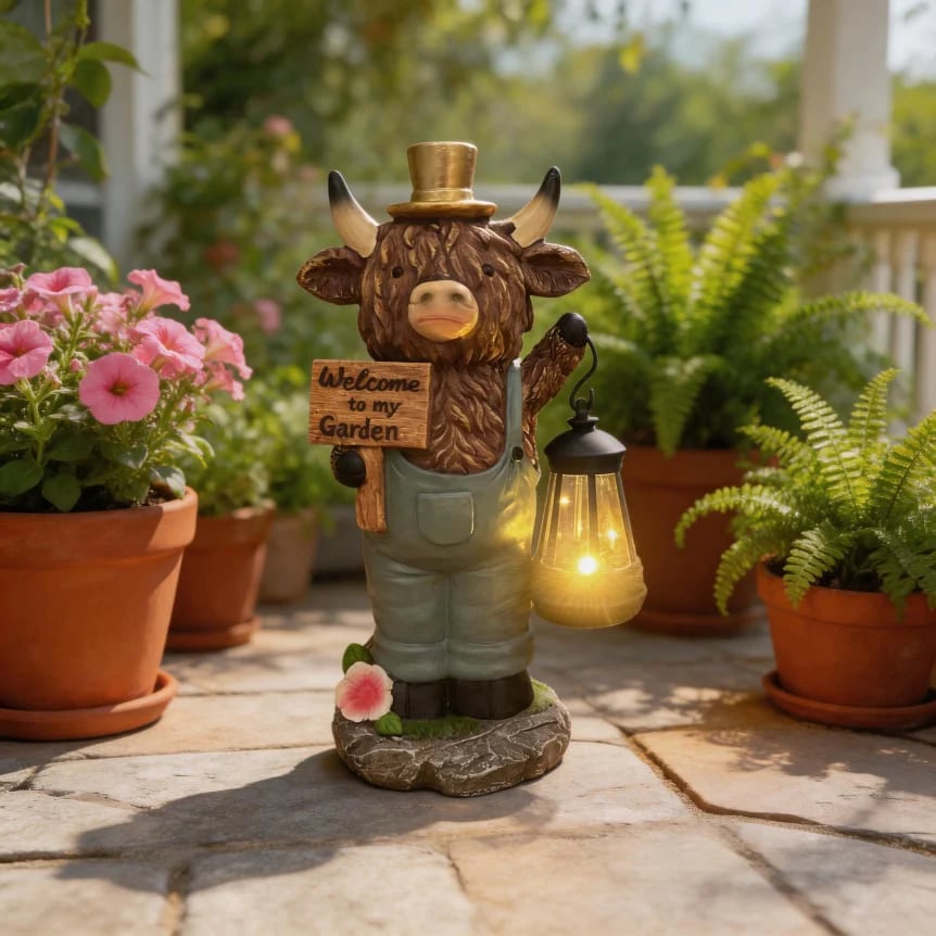 🔥HOT SALE🔥Scottish Highland Bull Garden Welcome Light