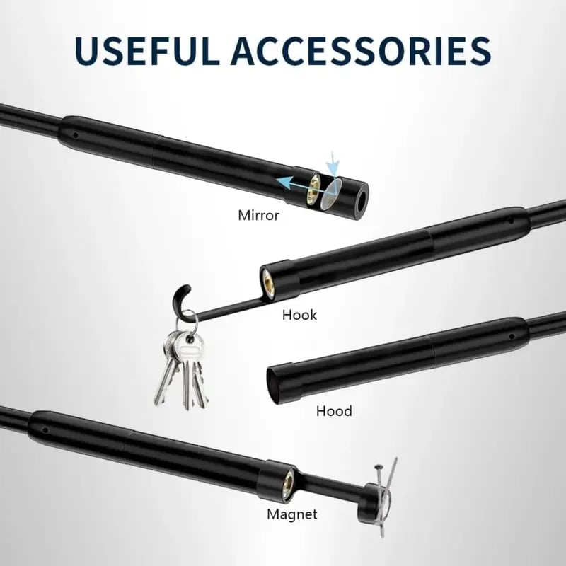 Multifunctional 1920P HD Borescope Endoscope Camera, IP67 Waterproof Inspection Tool with 8 Adjustable LED Lights