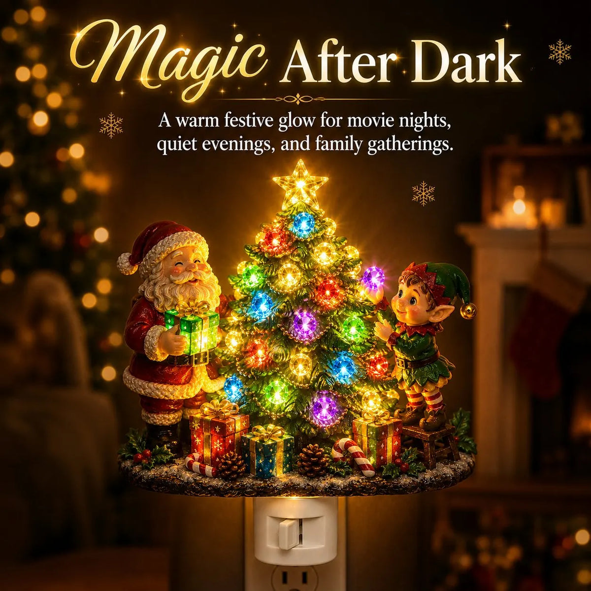 🎉🎄Jeweled Christmas Tree Plug-In Night Light