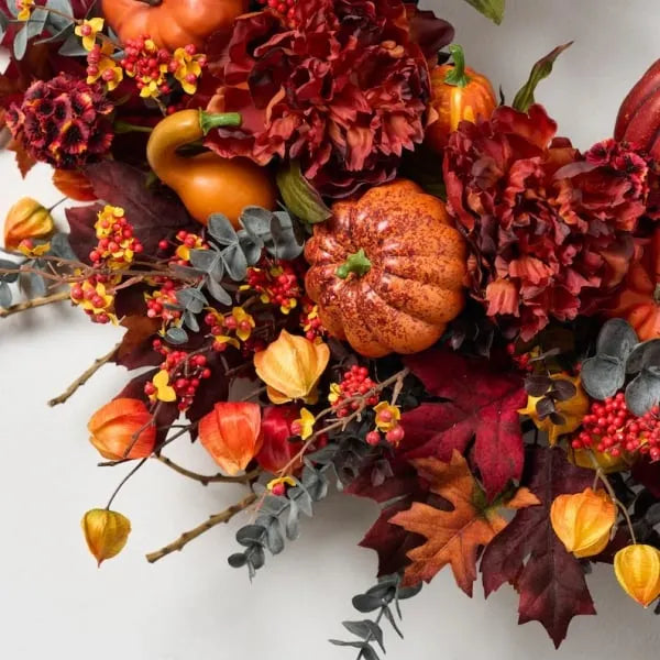 🔥Last Day 49% OFF🍁Handmade Fall Pumpkins Wreath For Front Door