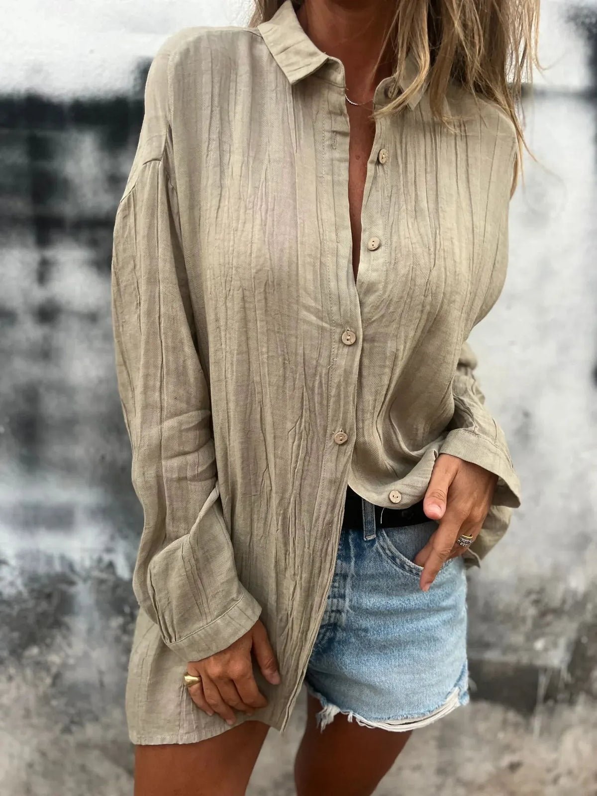 💖Limited Sale 49% OFF💖Women's Oversized Linen Button-Up Shirt