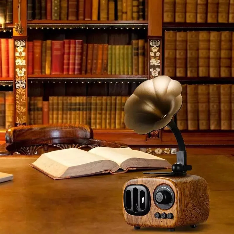 🔥Last 4 hours Sale: Save 50%- ❤️Retro Wooden Phonograph Bluetooth Speaker