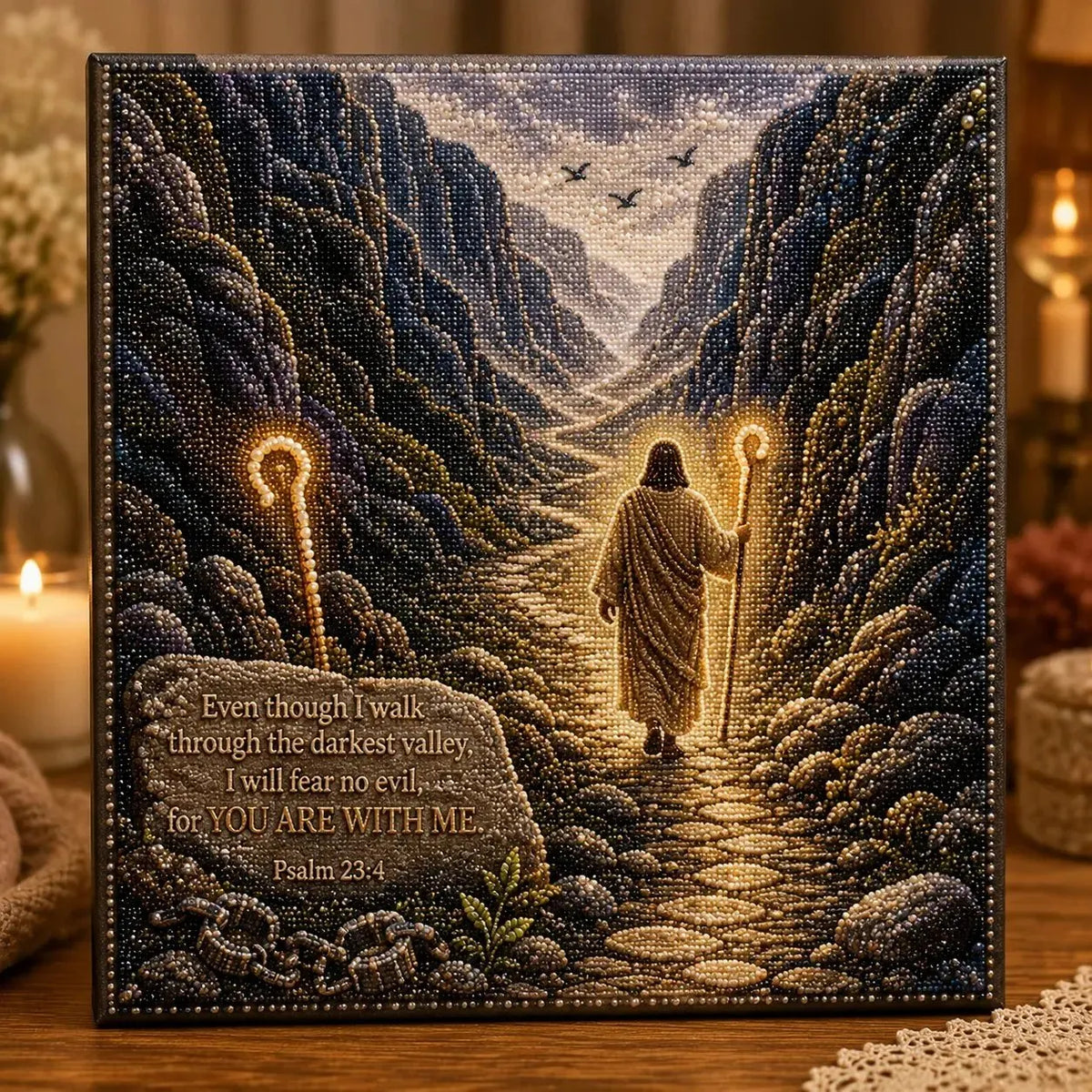 🔥HOT SALE🔥Premium 3D Pearl Garden of Faith Scripture Art Kit | Luxury Flocked Canvas with Scratch-Resistant Non-Fading Pearl Beads DIY Christian Faith Decor 🌿🙏💎