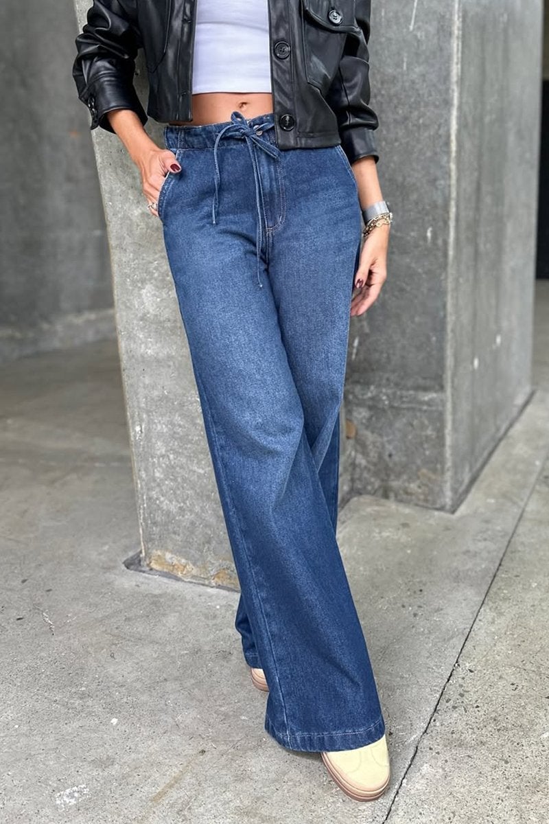 Women's Casual Tie-Front Wide-leg Jeans (BUY 2 FREE SHIPPING)