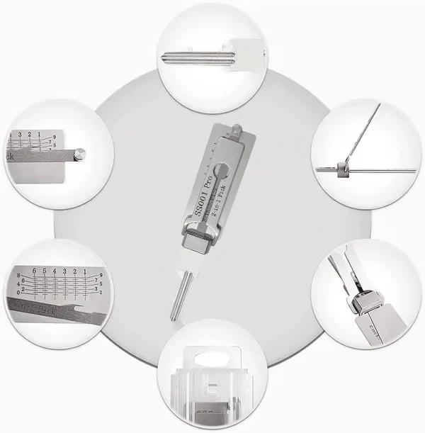 🎉⚒️Stainless Steel Master Key Decoder, SS001 Pro Lock Pick Tool for Beginners, Practical Locks for Lock Lock,Lock Pick Set(Only applicable to Flat Key Lock)