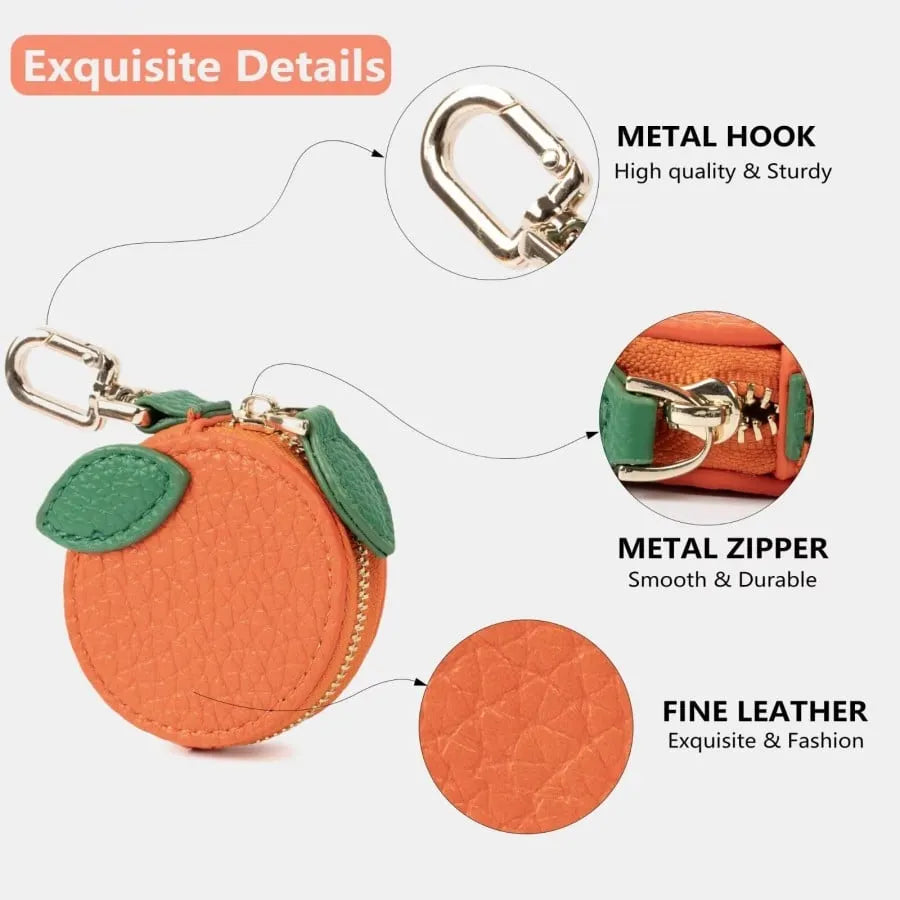 🔥Last Day 49% OFF - 🍊Cute Fruit Coin Purse Bag Charm Airtag Accessories