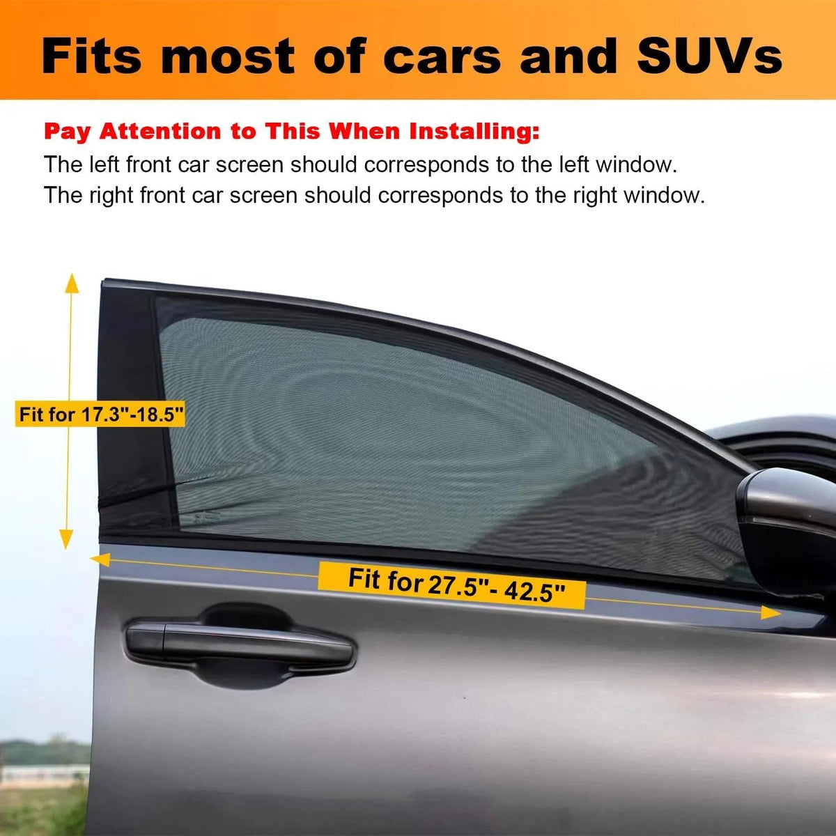 🎉 Car Anti‐Mosquito Screen/Net, 4 Pack Car Sunshade Curtain, Mosquito Net For Car Glass, Privacy Window Mesh