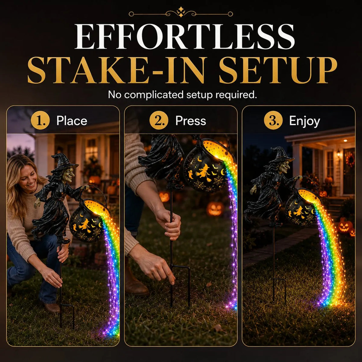 🎃🔥Hot Sale-50% OFF🔥Halloween Witch Cauldron Garden Light