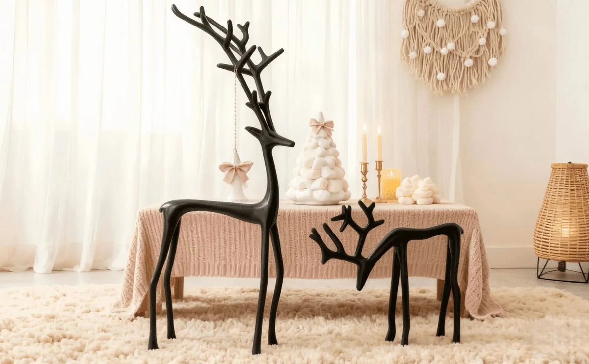 Black Reindeer Statues-Christmas Decorations