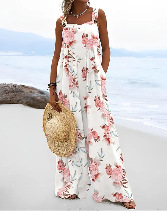 Women’s Boho Floral Print Jumpsuit