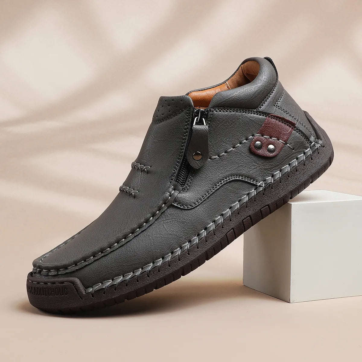 Men’s Handmade Premium Leather Slip-On Driving Boots