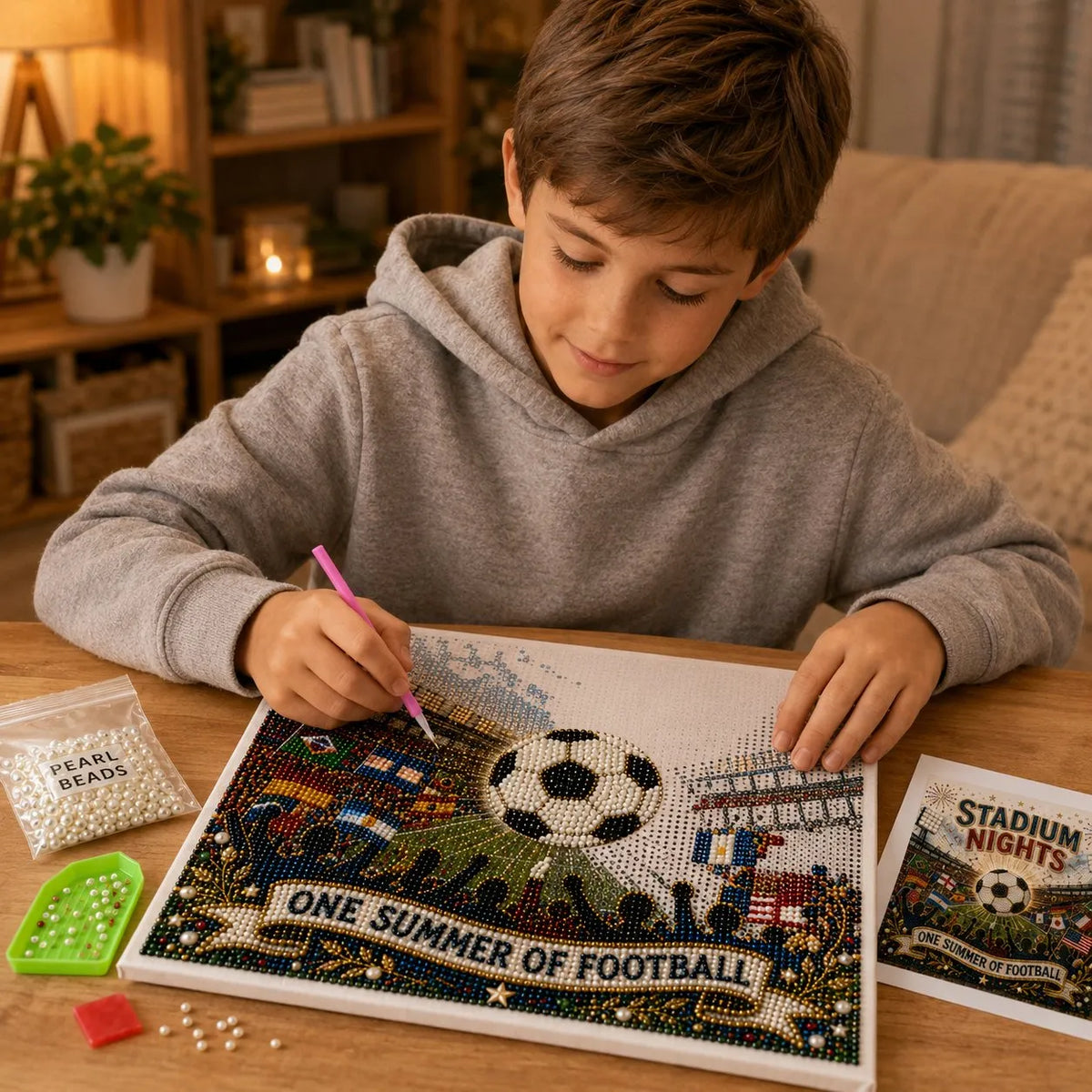 ⚽Football Fan DIY Pearl Painting Kit✨Beginner Frinedly
