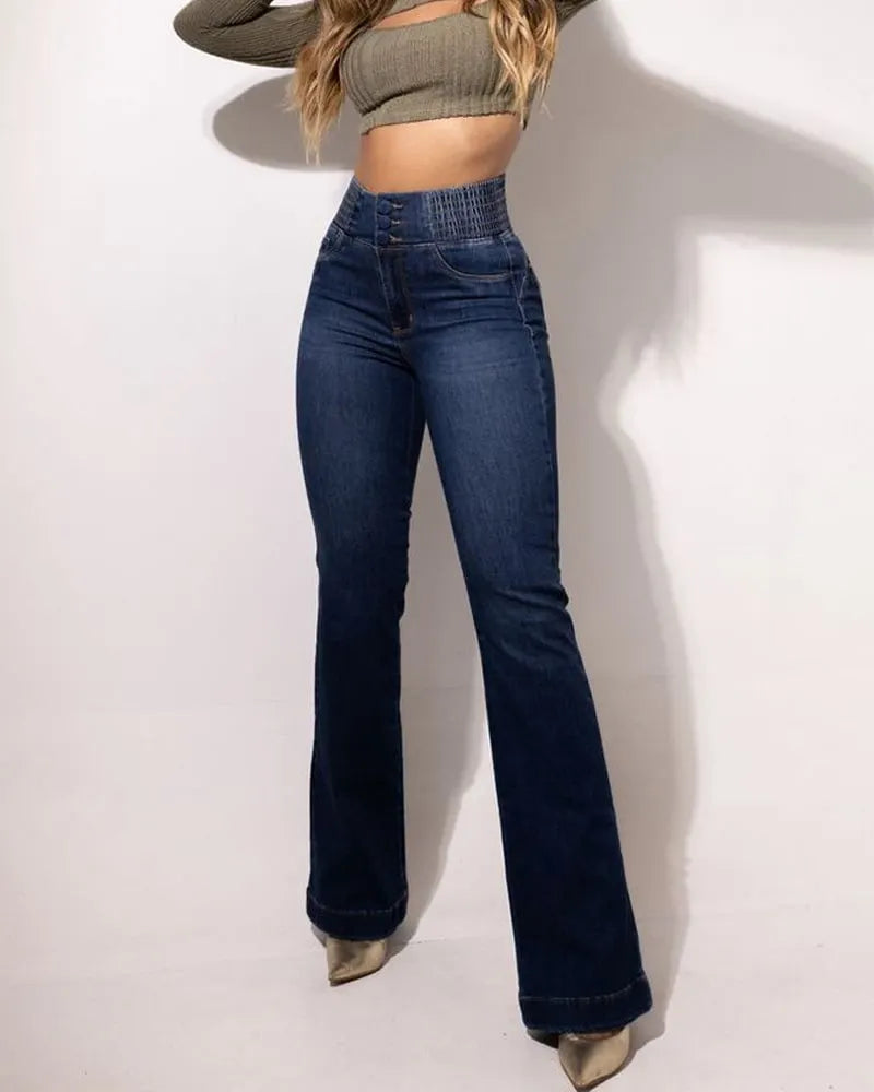 🔥Hot Sale🔥High-Waisted Stretch Flare Jeans