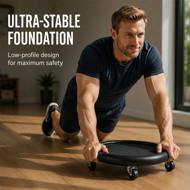 🎉Abdominal Roller Wheel Disc with Knee Mat – Stable 💪