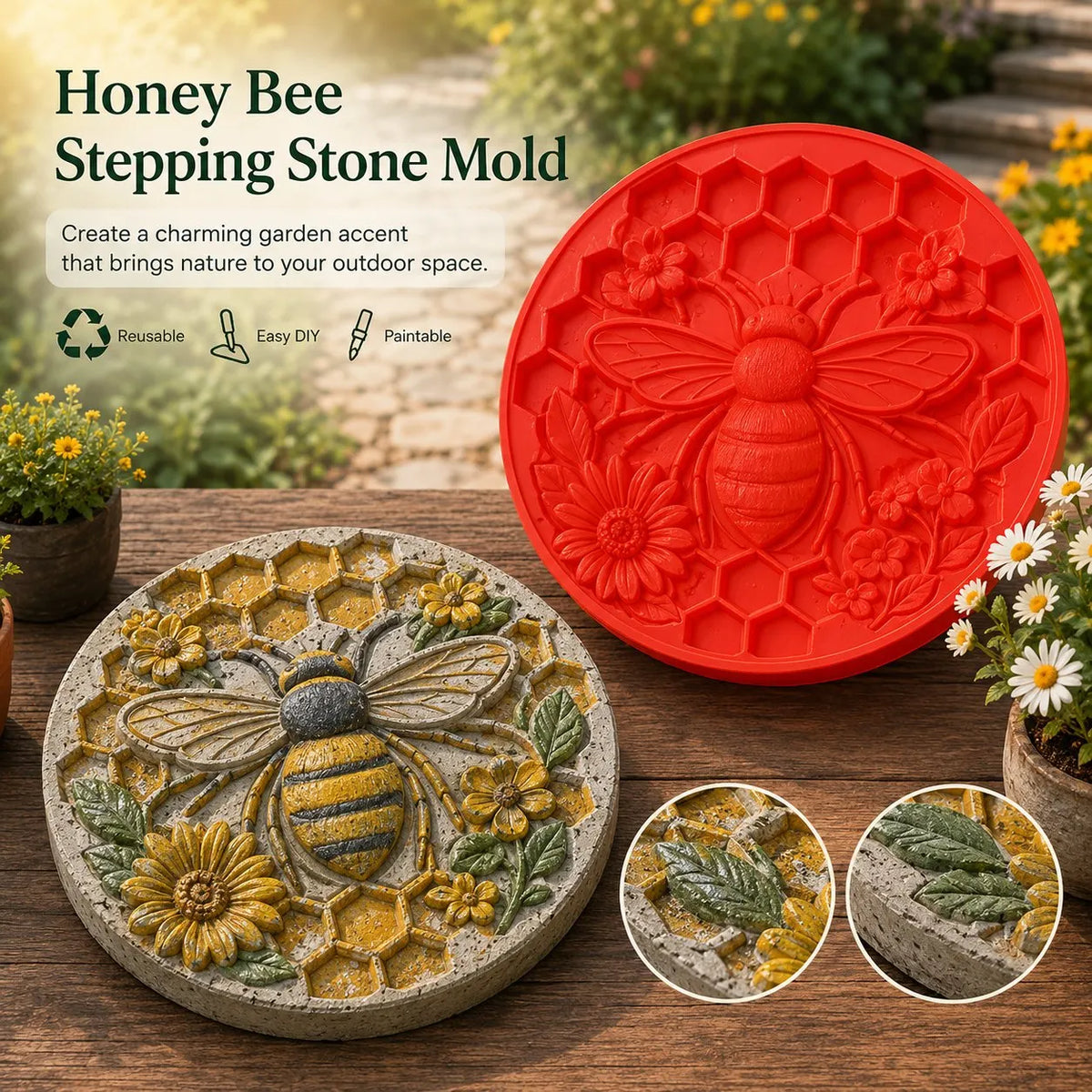🔥HOT SALE🔥💥 LAST DAY 49% OFF - 🌻 Reusable Sunflower Stepping Stone Mold (📦Buy 2 Free Shipping)