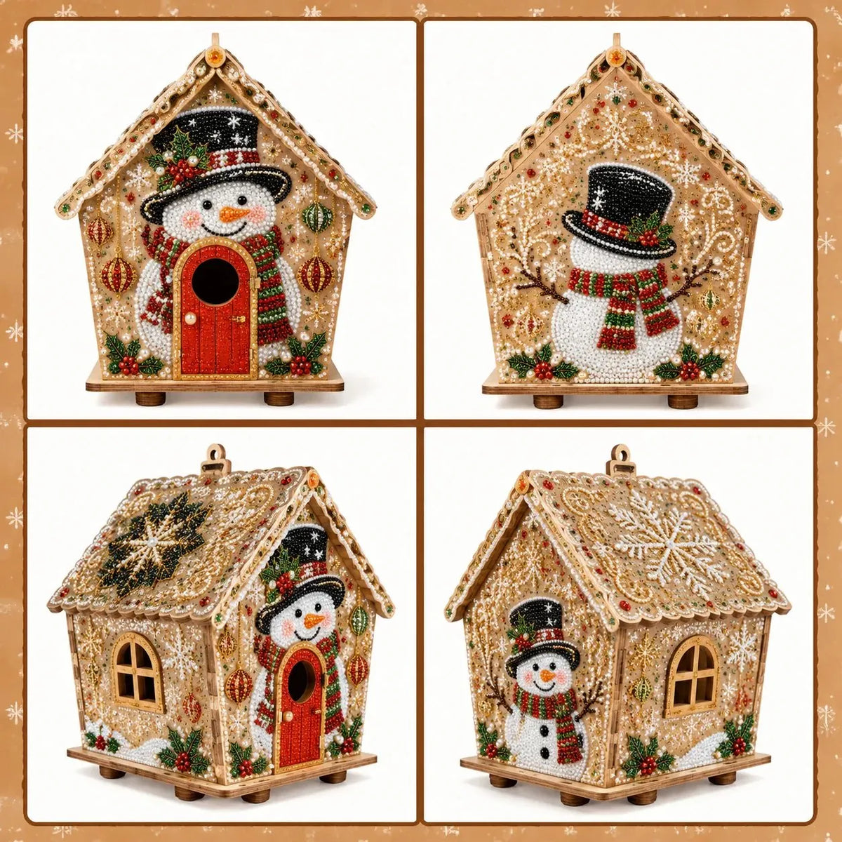 🔥HOT SALE🔥💥🏆49% OFF – 🎄Christmas Pearl Cottage Art Kit | Pre-Cut Wooden Panels, Sparkling Rhinestones, Pearl Beads & Complete Tools for a 3D Holiday House ✨