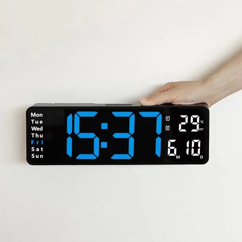 ⚡Prime Day Sale⚡13" Large Digital Clock with Temperature, Date, Auto DST, Night Light, Auto Brightness Dimmer