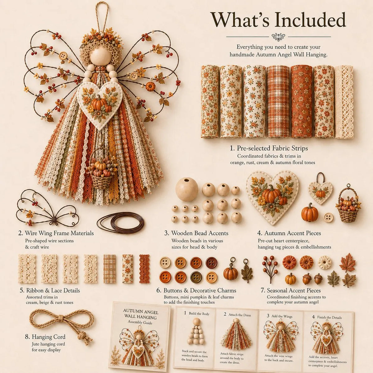 🔥 HOT SALE 🔥🪽 Angel Fabric Hanging DIY Kit