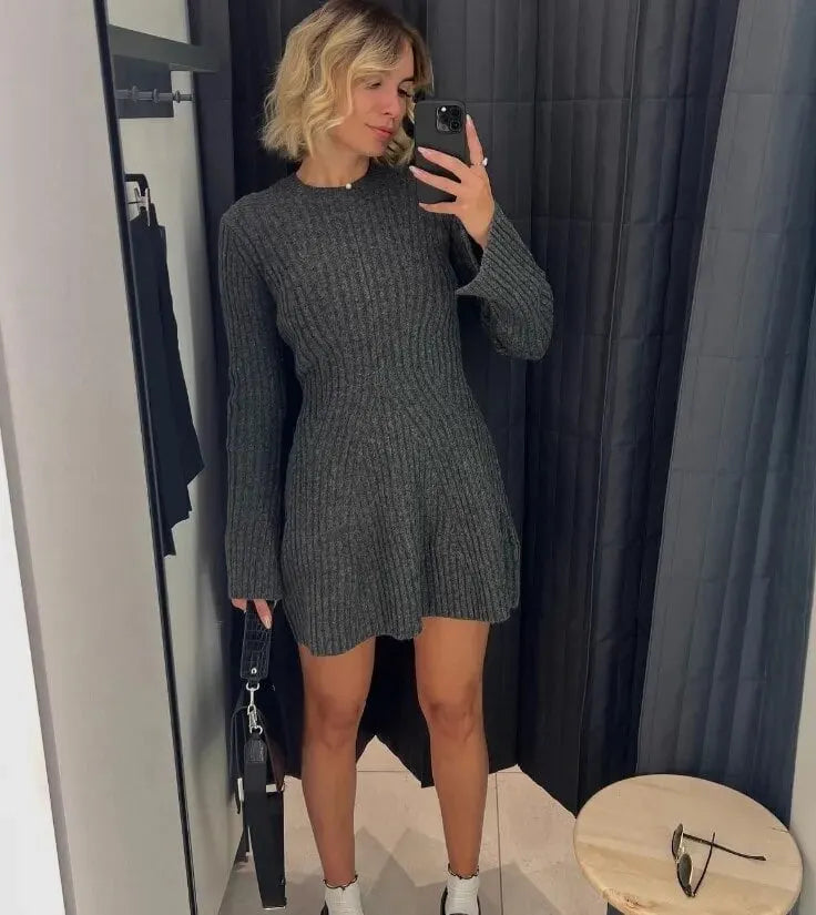 Long Sleeves Dress with Flared, Slit Cuffs (Buy 2 Free shipping)