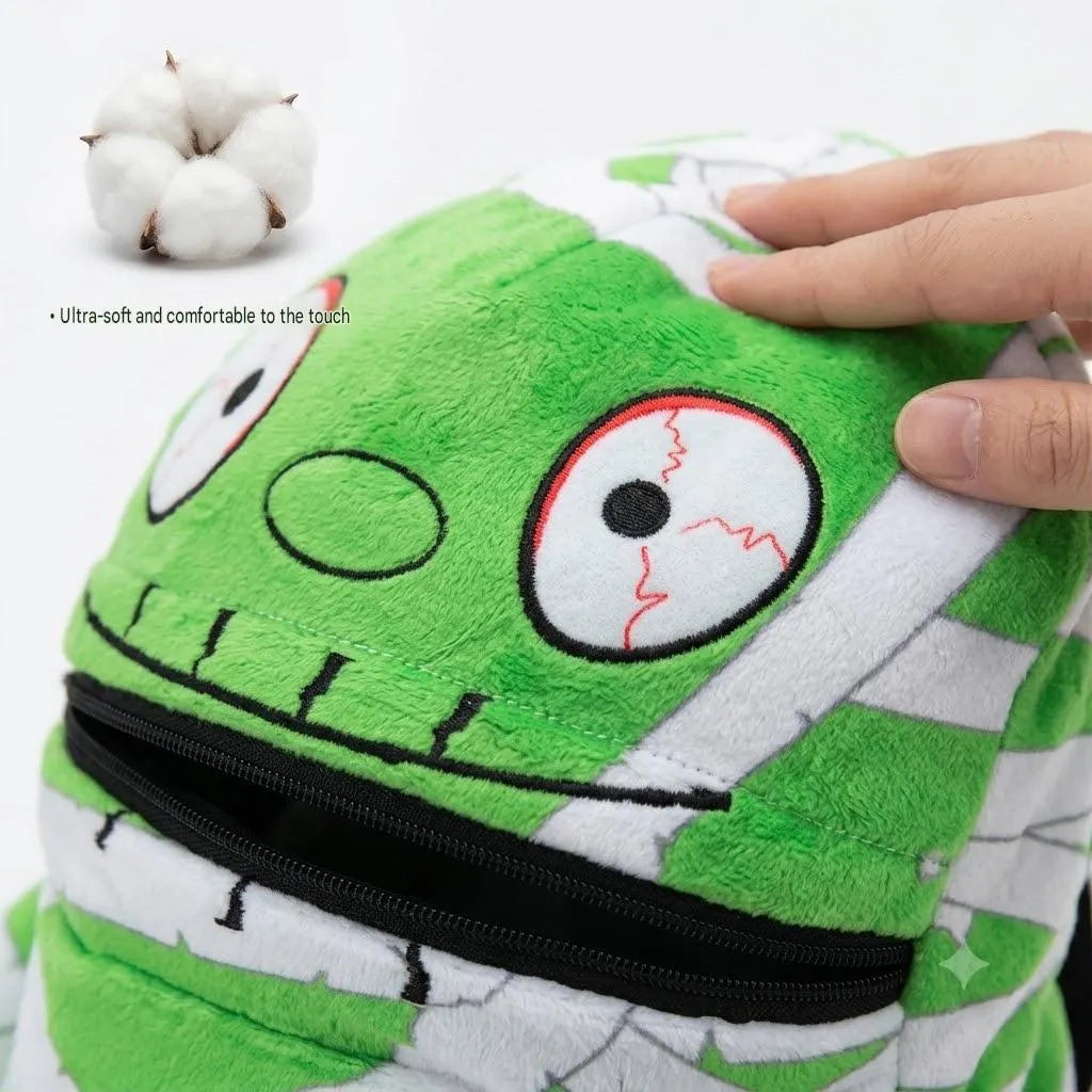 🎉🧟 Interactive Singing Mummy Plush Kids Backpack | Halloween Trick-or-Treat Candy Bag