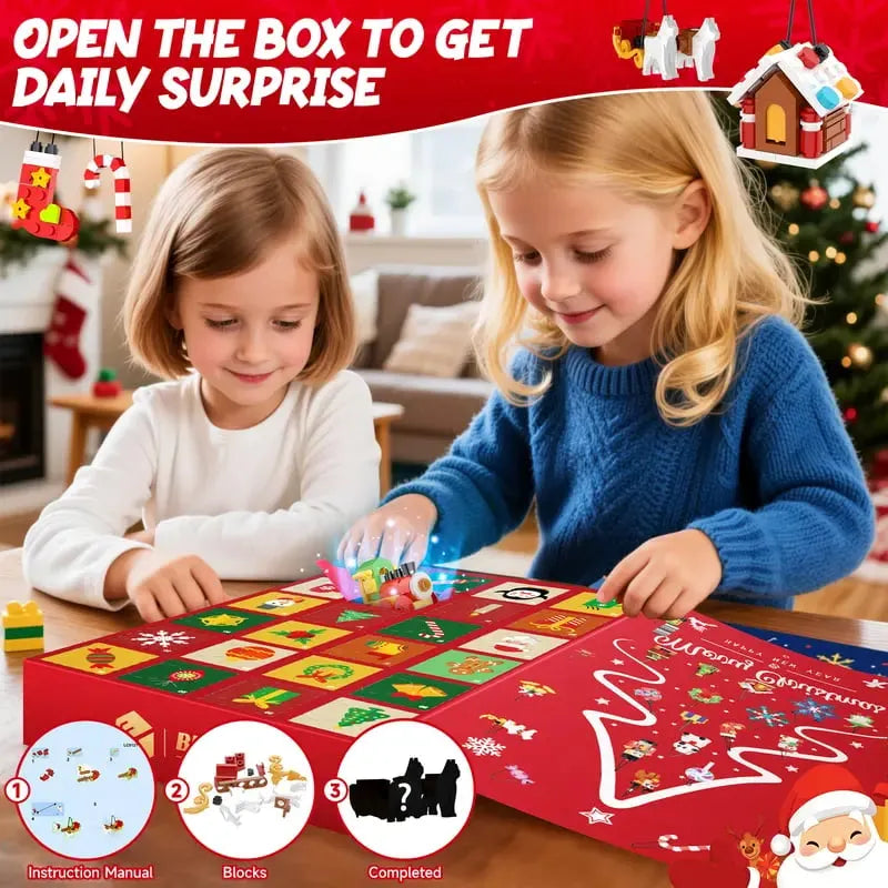 ⏳ Limited Stock 49% OFF🎄24-Day Christmas Surprise Building Block Countdown Calendar | 24 Daily Compartments with Surprise Toys for a Fun Screen-Free Holiday Tradition 🎁