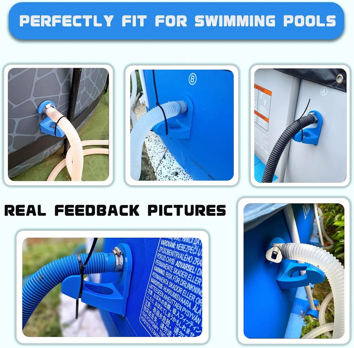 🔥 HOT SALE 🔥💧 2 Pack Upgraded Patented Pool Hose Holder for Above Ground Intex & Bestway Pipes