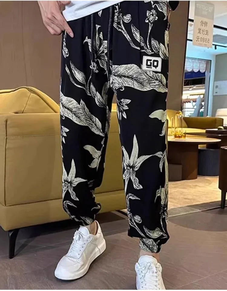 Men's Printed Ice Silk Casual Cropped Pants (Buy 2 pieces for free shipping)