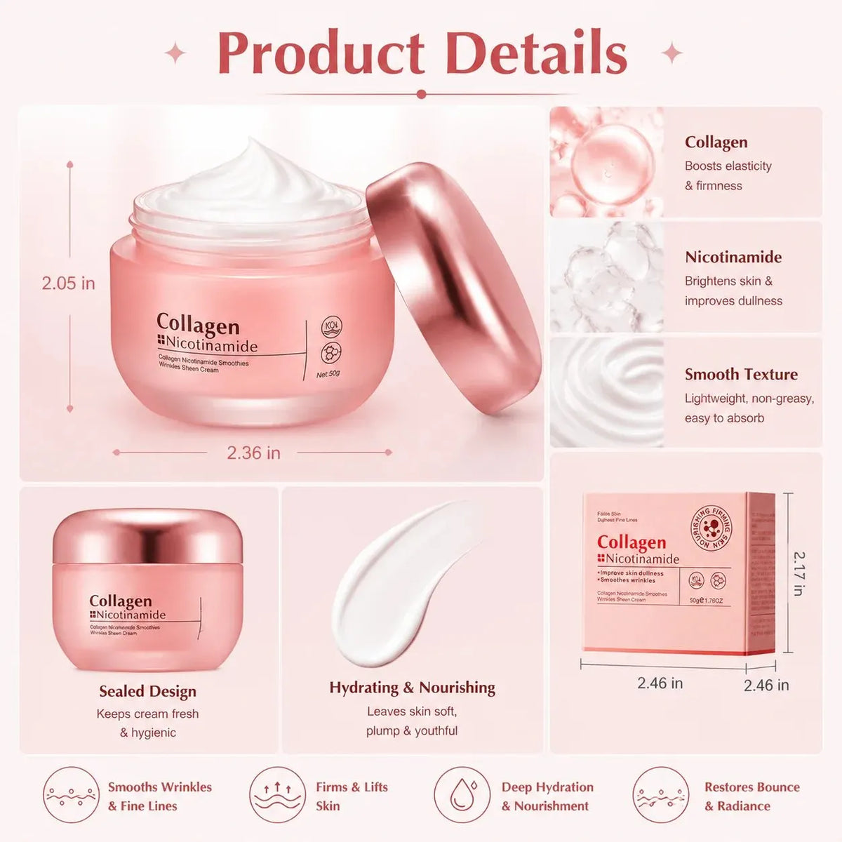 🔥 HOT SALE 🔥🌸 Radiant Collagen & Nicotinamide Smoothies Cream