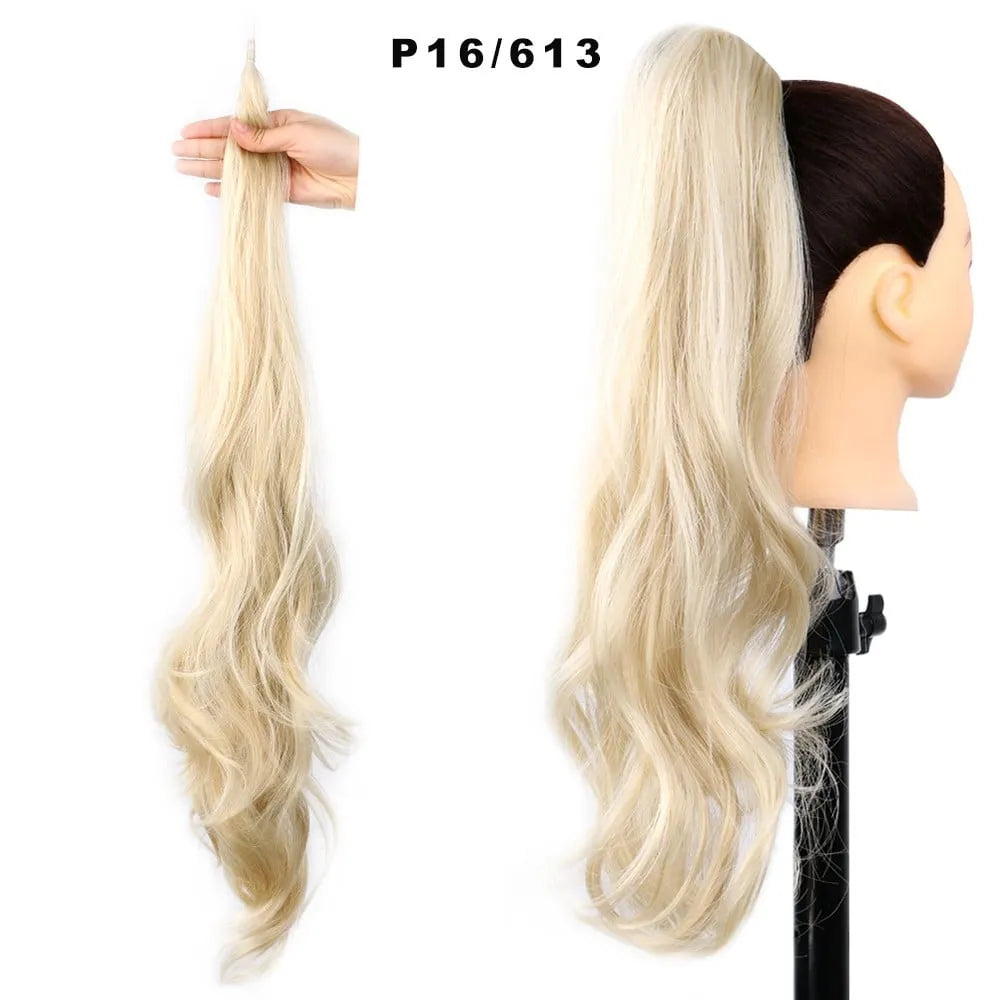 32 Inch Wavy Stick Hair With A Long Ponytail