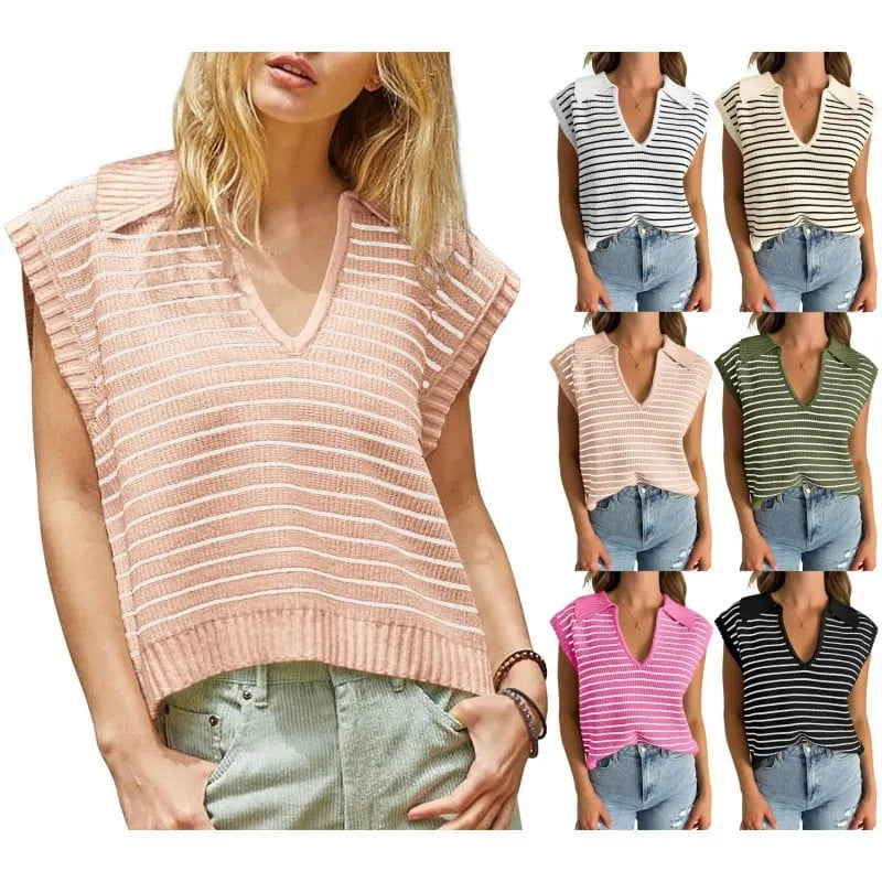 V-Neck Sleeveless knitted top