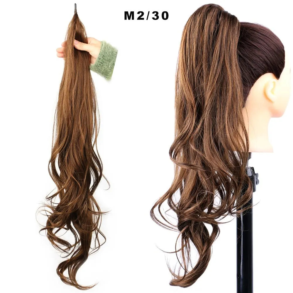 32 Inch Wavy Stick Hair With A Long Ponytail