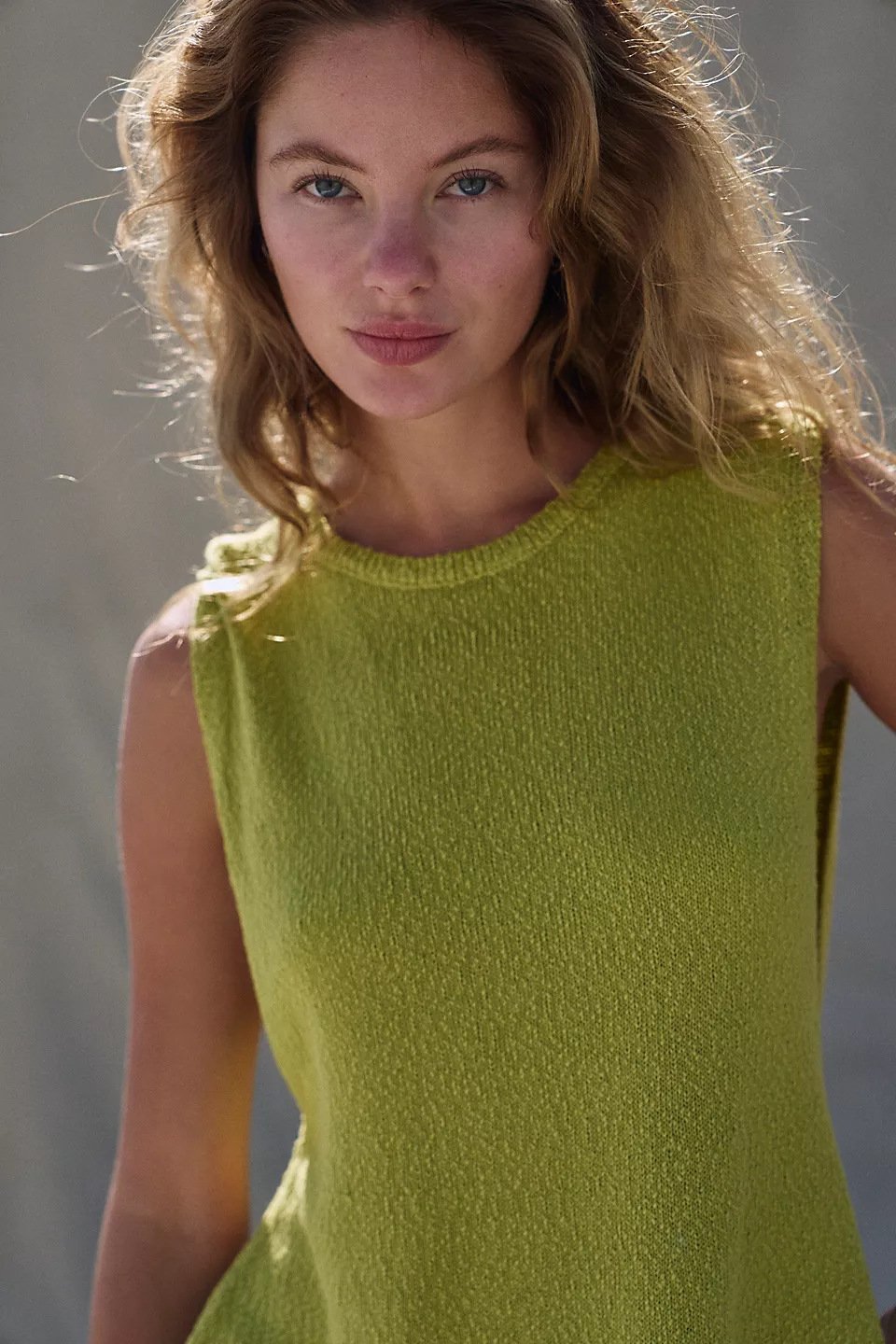 Women's Solid Color Knit Tank Top & Shorts Two-piece Set