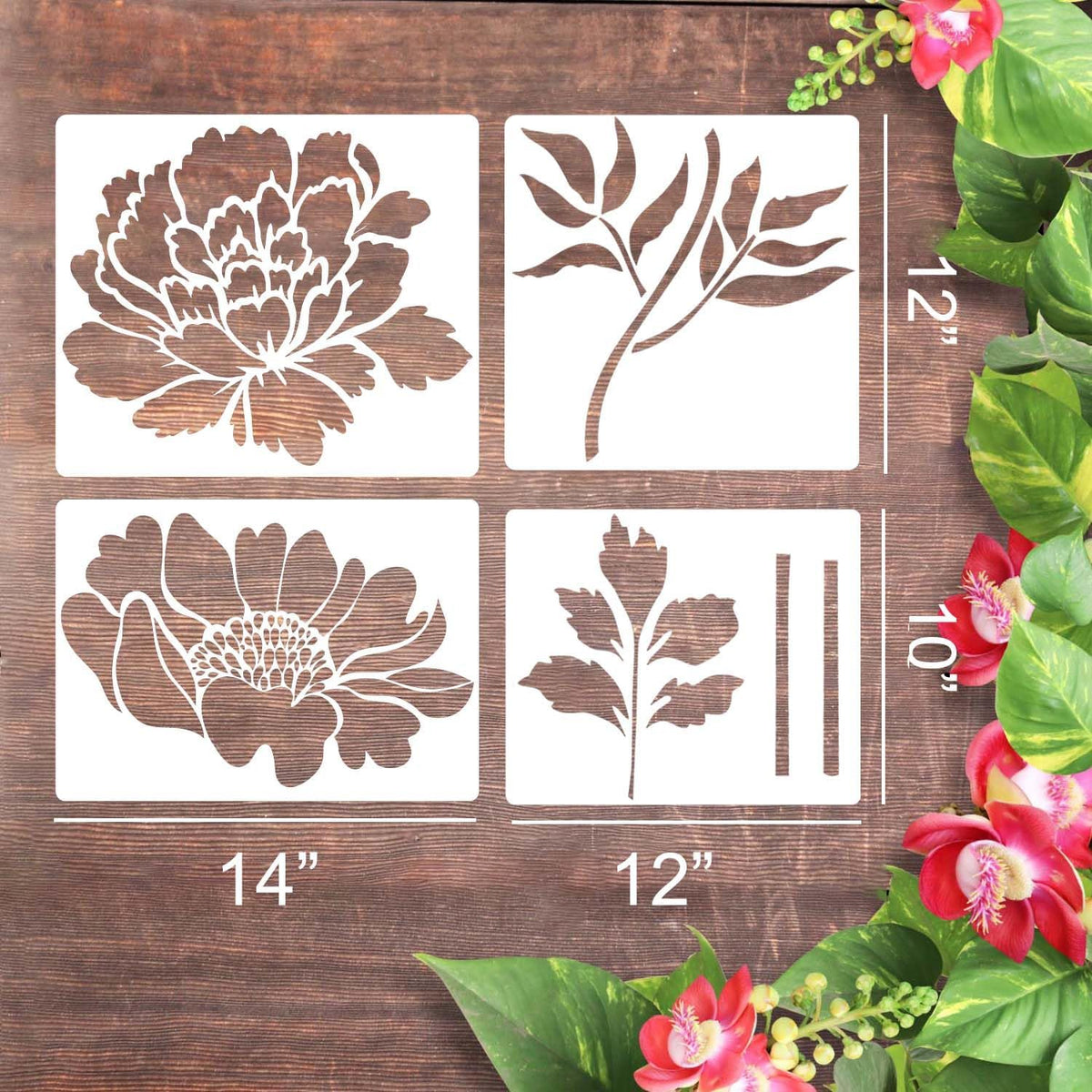 Eptchn Garden Fence Large Flower Stencils-DIY Decoration BloomTrace