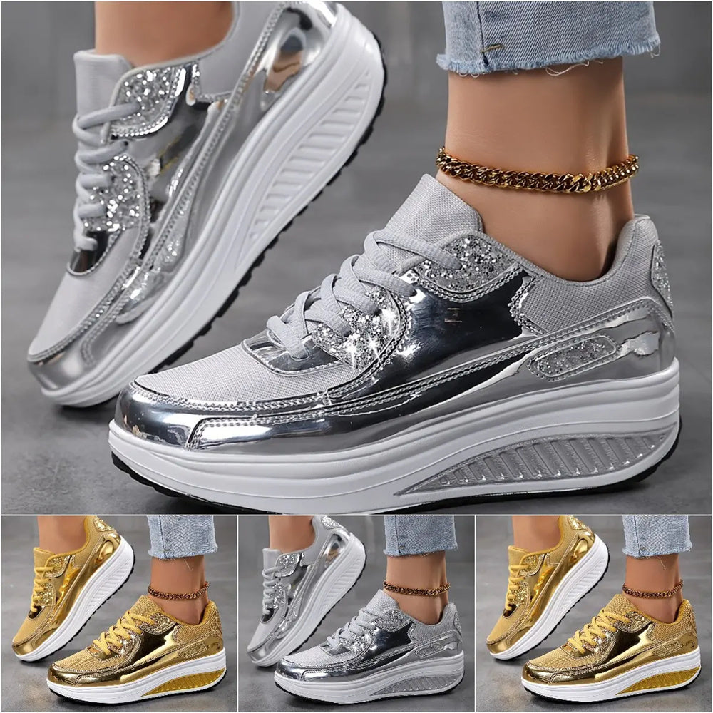 Women’s Trendy Casual Sparkling Style Platform Sneakers