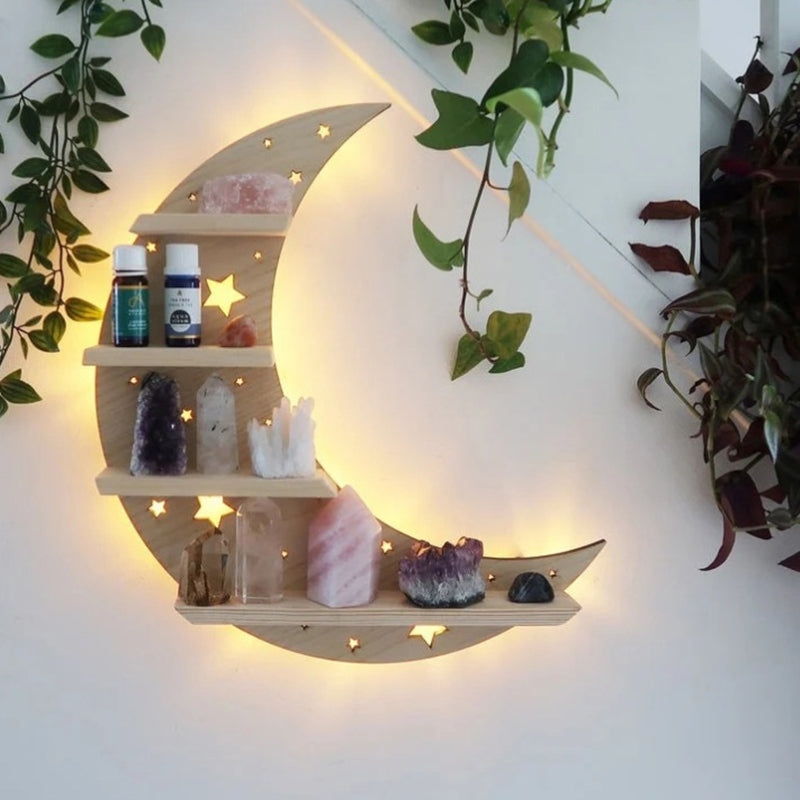 Luna Moth Lamp Crystal Shelf