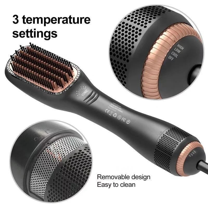🔥 HOT SALE 🔥🔥LAST DAY 49% OFF🔥💇‍♀️3-in-1 Ionic Hair Dryer Brush ✨ One Step Hot Air Styling Brush for Straightening, Drying & Curling