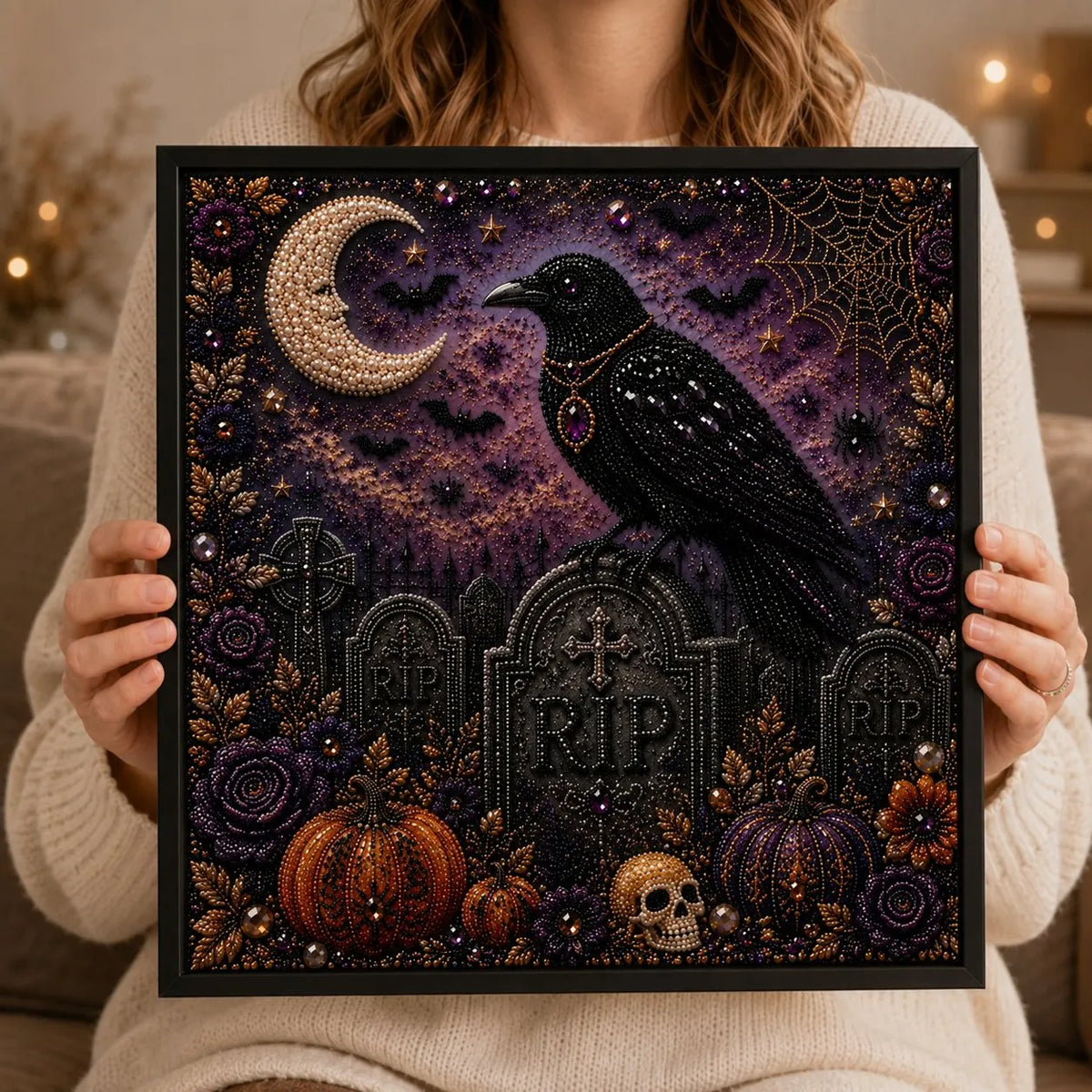 🔥Last Day 49% OFF - 👻 Cute Ghosts Pumpkins 3D Pearl Mosaic Art Kit Halloween Decor (No Mess, Beginner), Age 8+(📦Buy 2 Free Shipping)