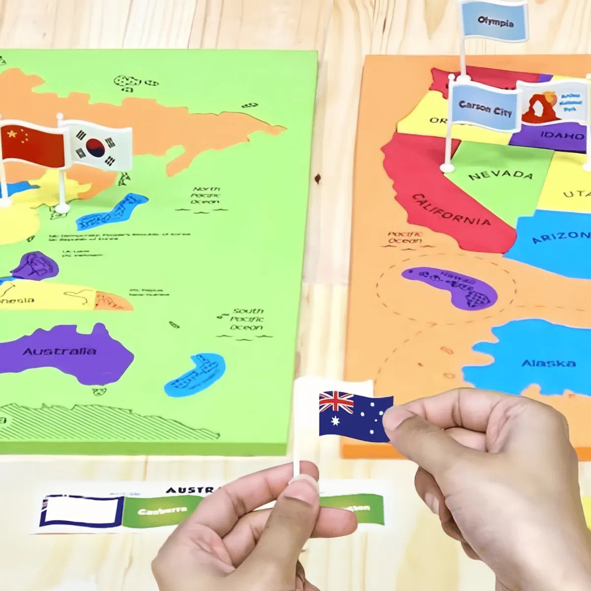 🎉🔥🌍 World Map & USA Map Puzzle Set