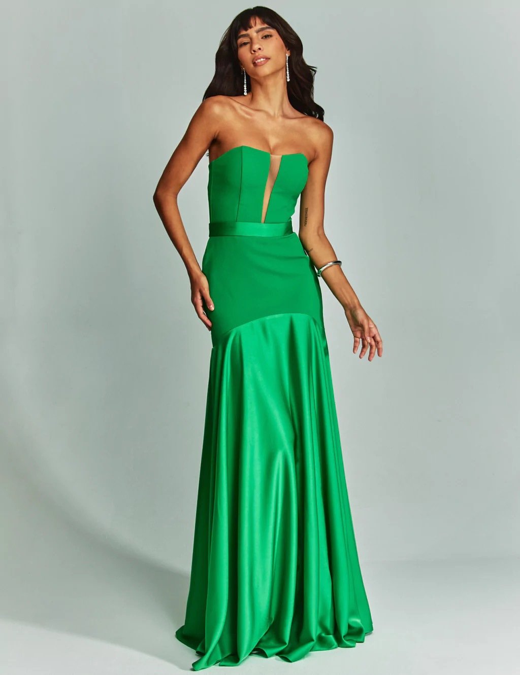 WOMEN'S TUBE TOP V-NECK WAISTED DRESS