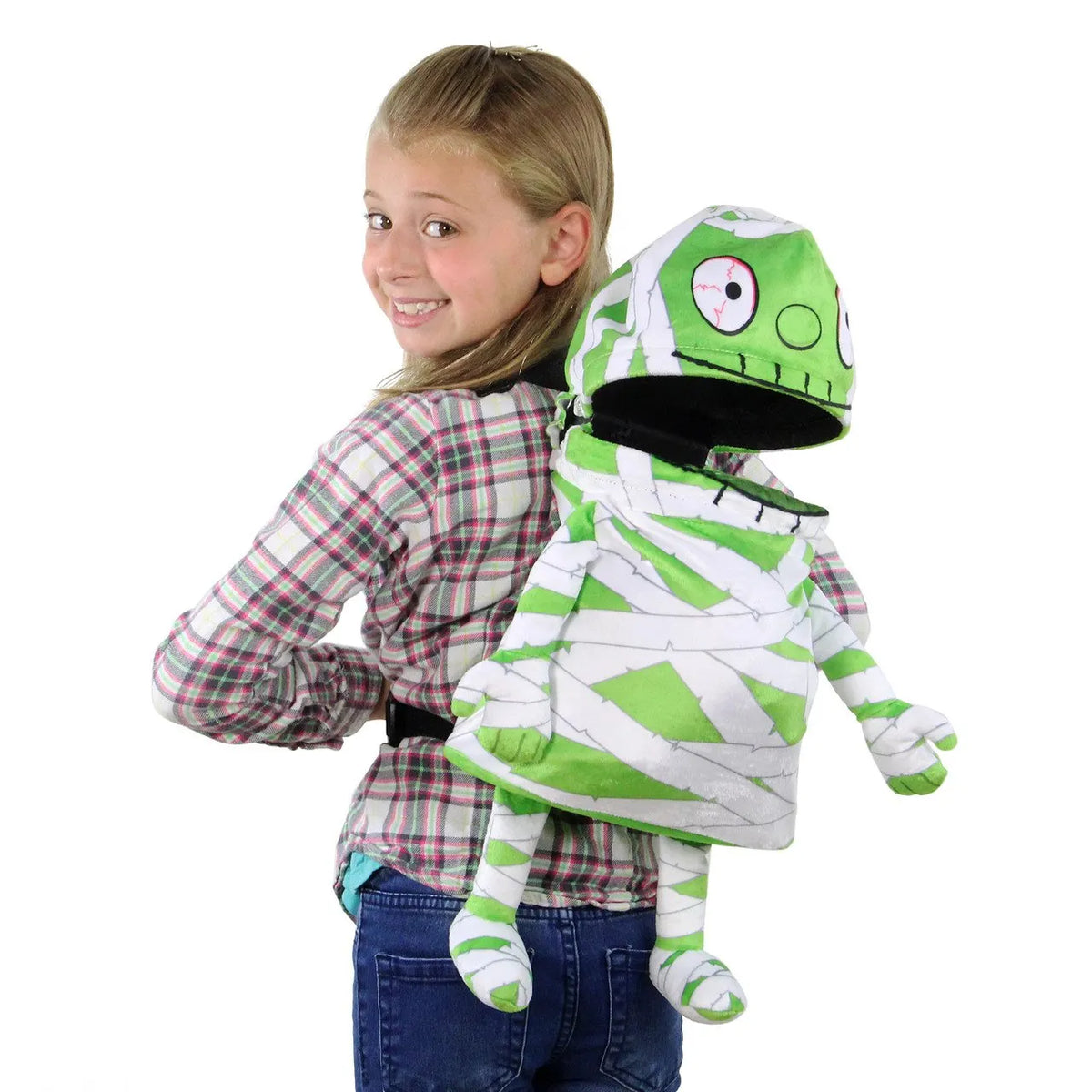 🎉🧟 Interactive Singing Mummy Plush Kids Backpack | Halloween Trick-or-Treat Candy Bag