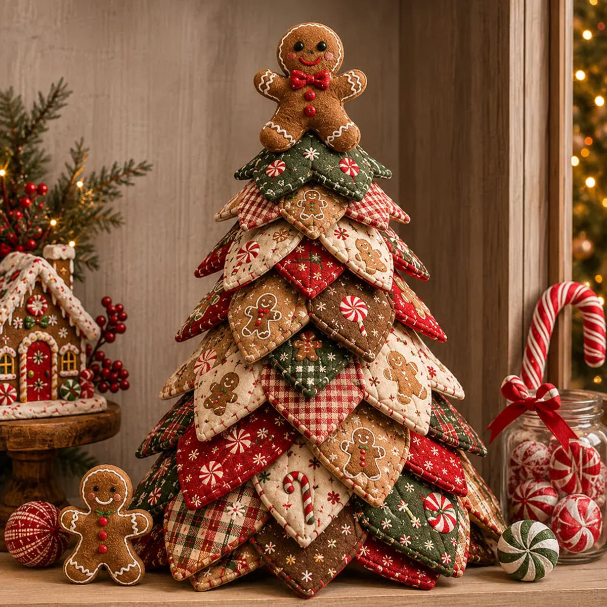 🔥 HOT SALE 🔥🔥LAST DAY 49% OFF - 🎄🧵DIY Quilted Christmas Tree Kit – Handmade Fabric Holiday Tabletop Tree Decor