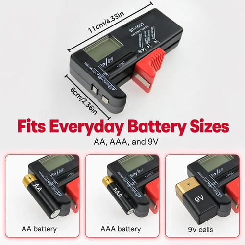 🔥 HOT SALE 🔥Digital Battery Checker – Large LCD display shows exact remaining power. Compact & portable – test before you toss!